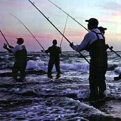 Surf fishing at Cape Hatteras